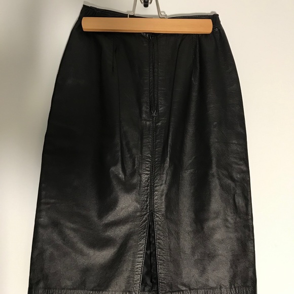 1980’s vintage Impromptu real leather pencil skirt - Picture 3 of 7